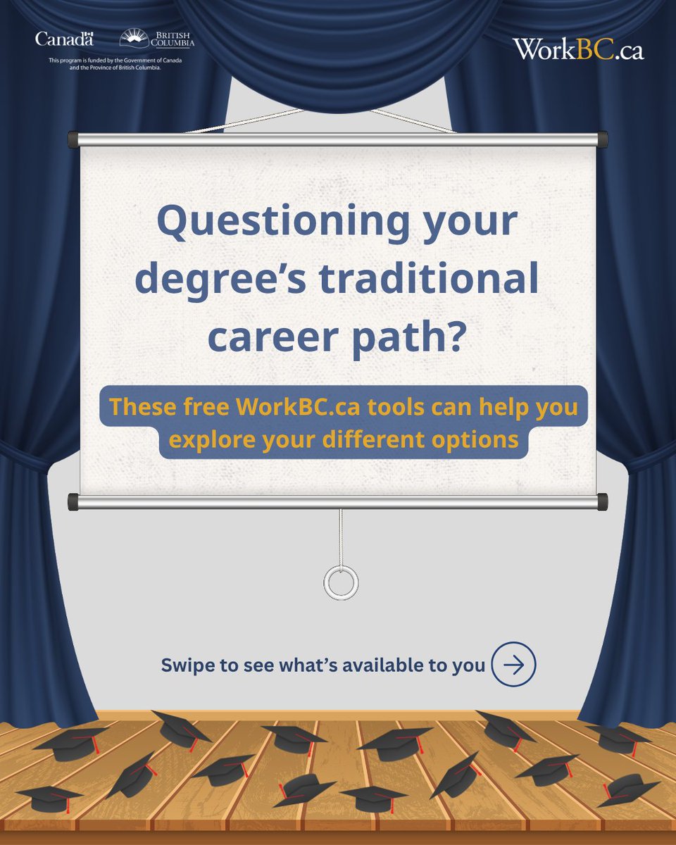 WorkBC's tweet photo. Graduated with a degree you’re not sure leads to where you want to go? These free https://t.co/Z8acQEzQaC tools were made for you. 🎓 

Read the full blog here. 👇 

https://t.co/YWj2SXlGDn

#WorkBC #CareerAdvice #BCJobs #CareerPlanning #YoungWorkers https://t.co/gjPiQsFGQu