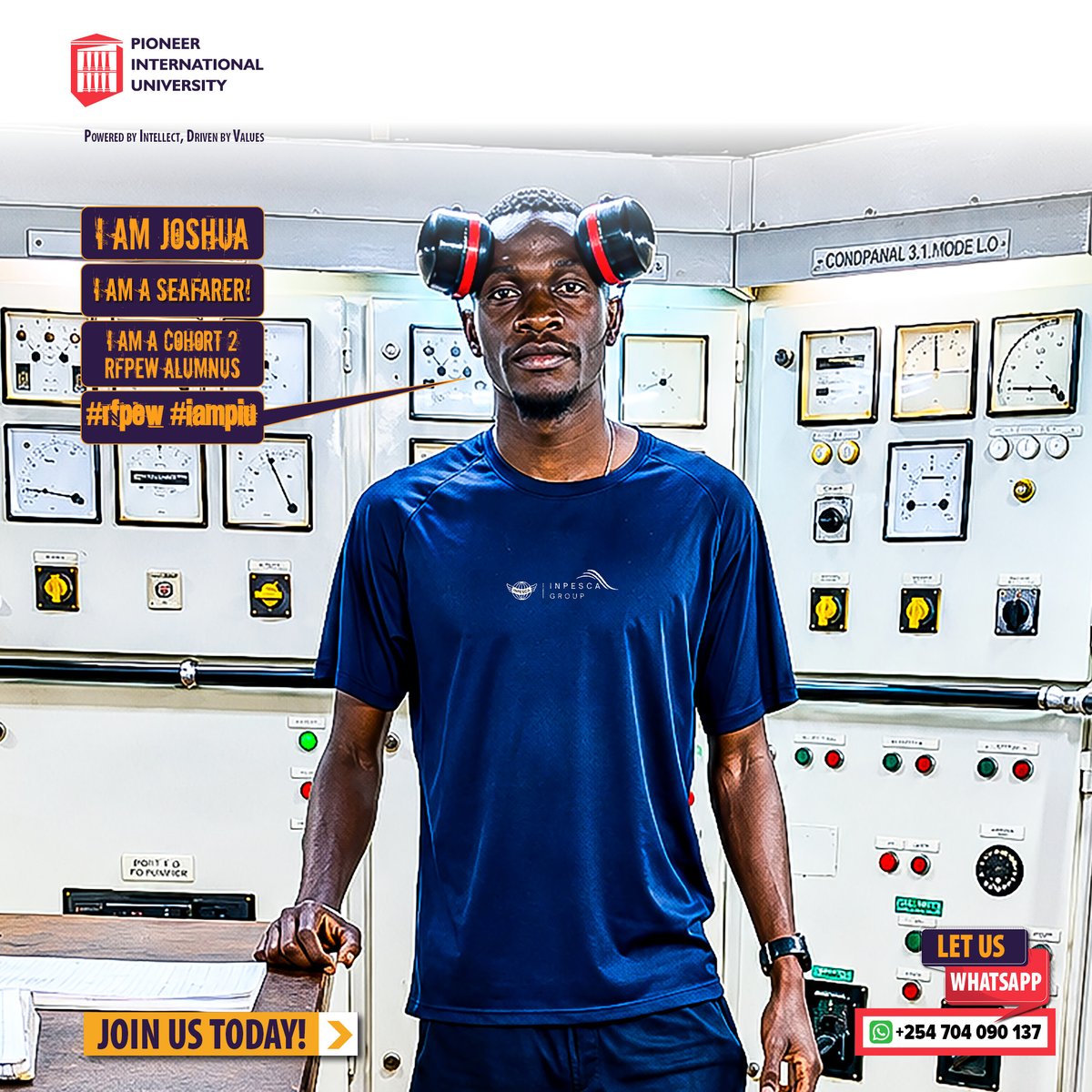 PiuUniversity's tweet photo. MEET JOSHUA! FROM PIU CLASSROOMS TO THE HIGH SEA! π β Our Cohort 1 RFPEW alumnus is now working as a seafarer with one of Europeβs leading deep-sea fishing companies π°πͺππͺπΊ. At PIU, we prepare globally competitive maritime professionals ready to sail & succeed! #RFPEW #IAMPIU https://t.co/QbUQ7kIMSo