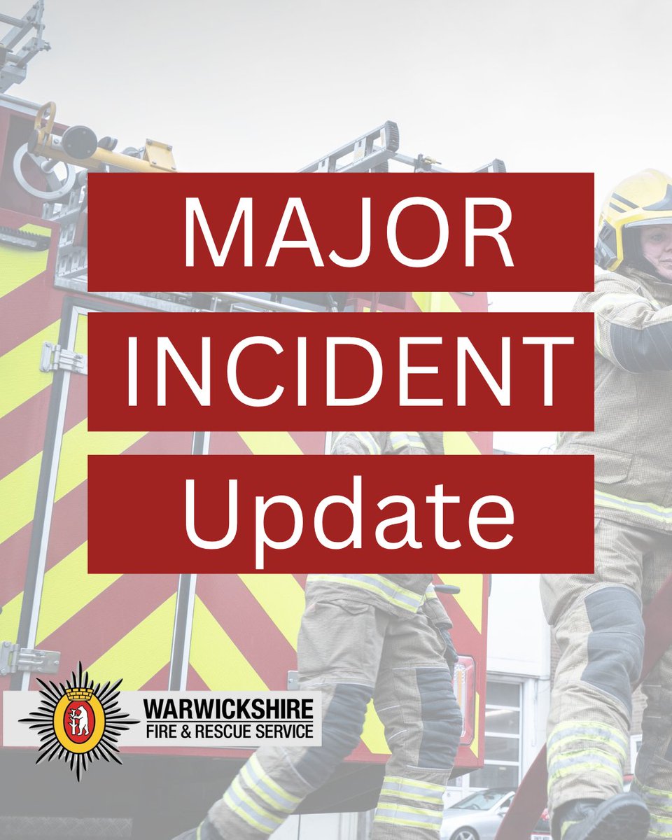 WarksFireRescue's tweet photo. Incident update: 13/8/26 7pm

We remain on the scene at the large fire in Salford Priors.  
Due to smoke in the carriageway, the A46 is closed in both directions between Arrow Services and Salford Bridge.
Residents are also advised to keep their windows and doors closed. https://t.co/s3y2QRZf4t