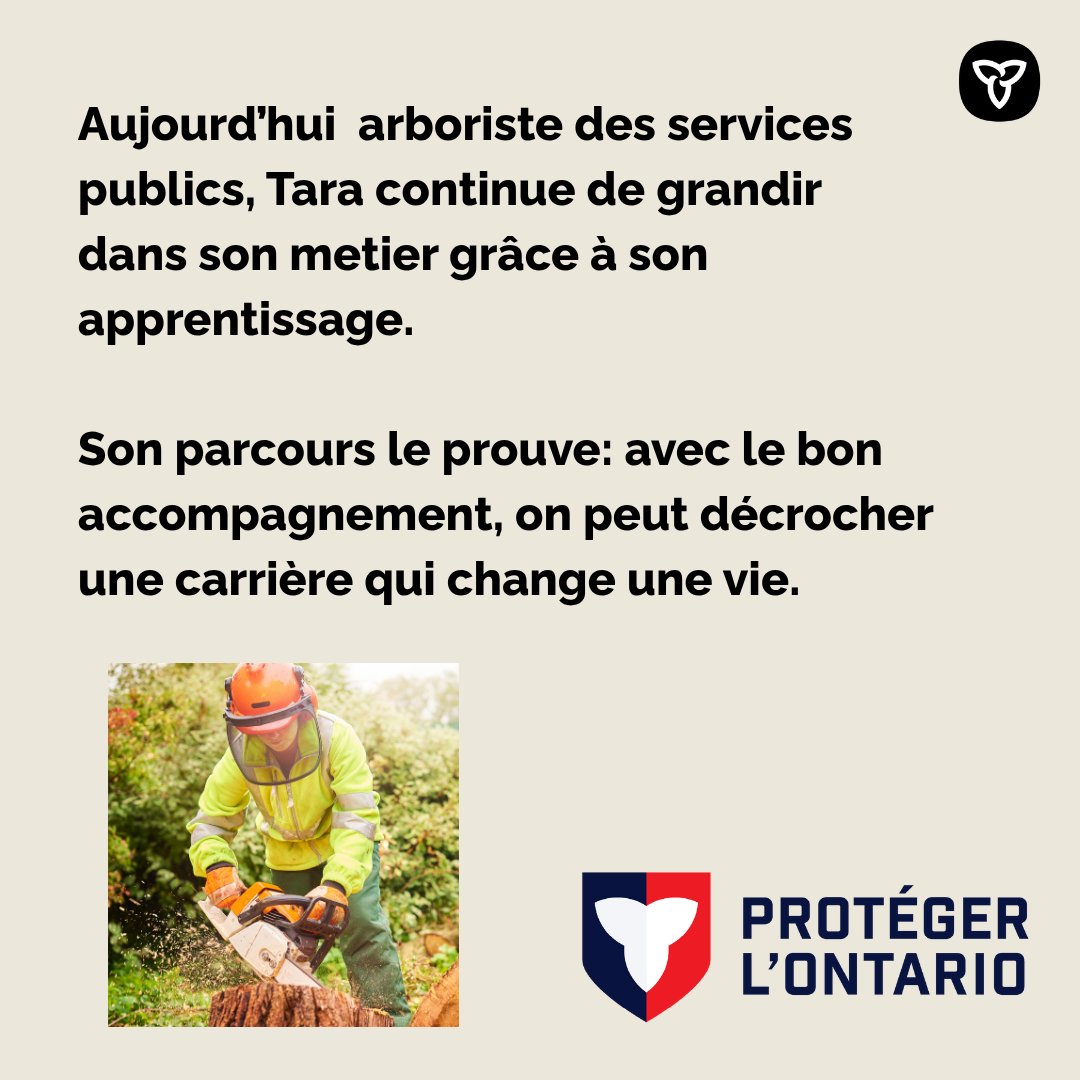 ONTautravail's tweet photo. 🌿 Tara s’est inscrite au programme de formation de préposée au sol en arboriculture financé par le Fonds pour le développement des compétences (FDC), à la recherche d’un nouveau départ. https://t.co/otj9PWzDg1