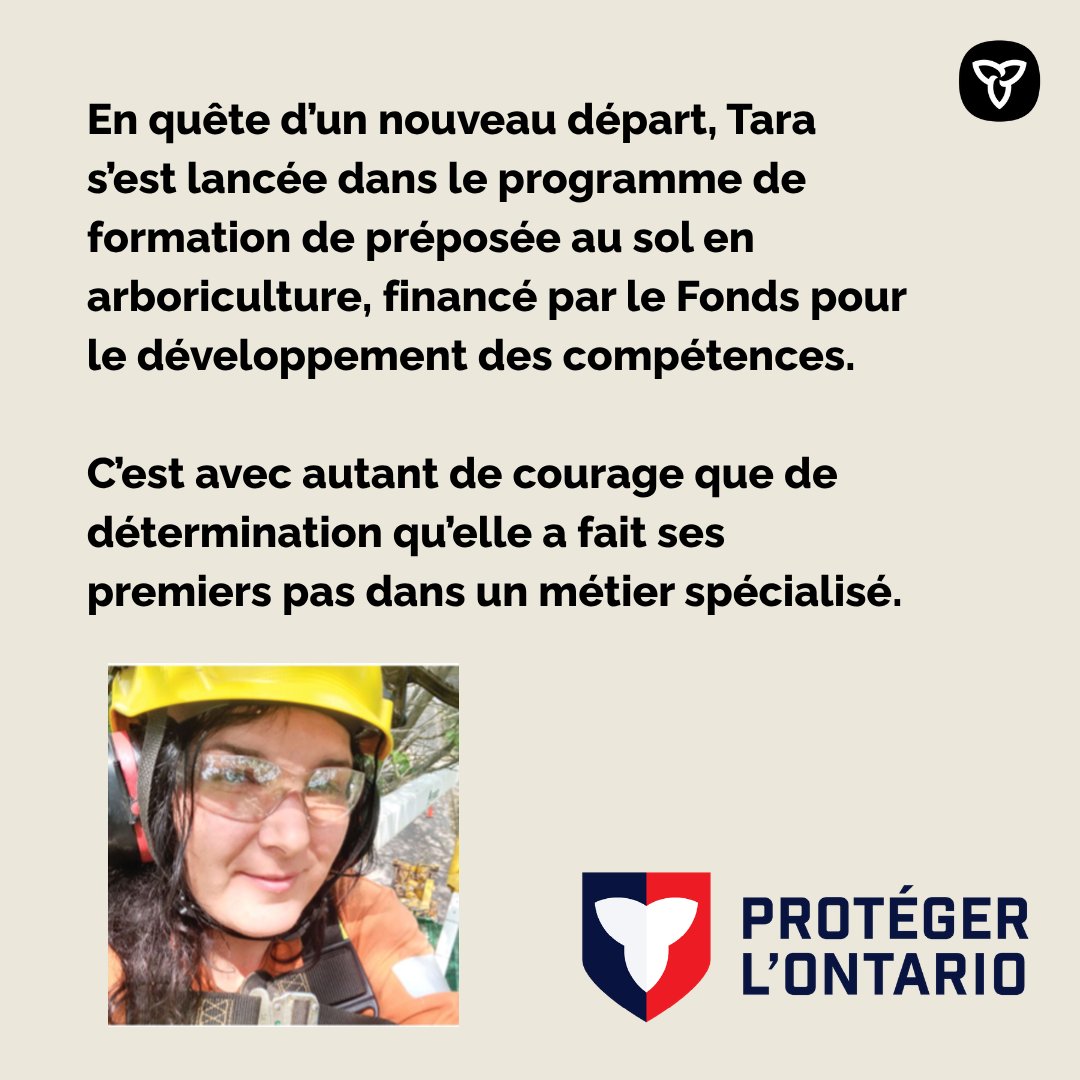 ONTautravail's tweet photo. 🌿 Tara s’est inscrite au programme de formation de préposée au sol en arboriculture financé par le Fonds pour le développement des compétences (FDC), à la recherche d’un nouveau départ. https://t.co/otj9PWzDg1
