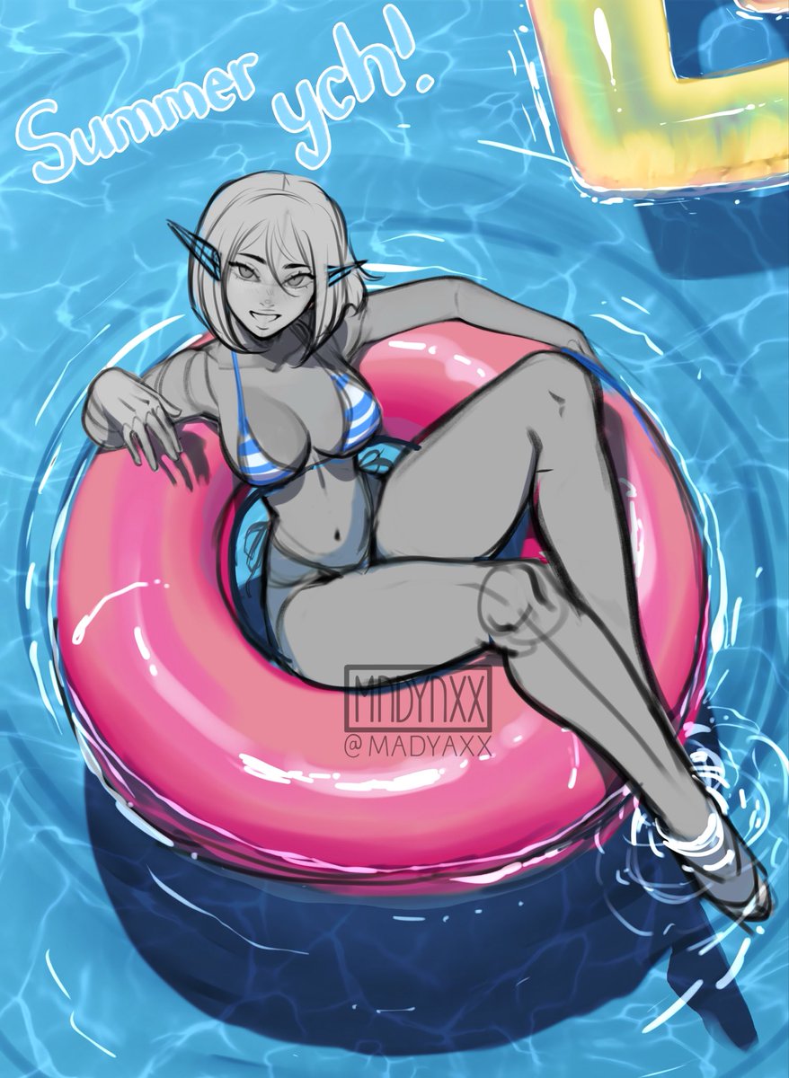 madyaxx's tweet photo. Summer YCH open!

• colour of floaties, bikini design and emotion can be changed
• Price: 290€ 

Dm here or Discord to claim 🌸 https://t.co/VVMJx5njaT