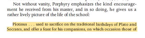 harrishanafite's tweet photo. Despite being a vegetarian, Plotinus would sacrifice on mawlid al-aflatun wa suqrat (birthdays of plato and socrates) and offer a feast for his companions https://t.co/gMPFYydljm
