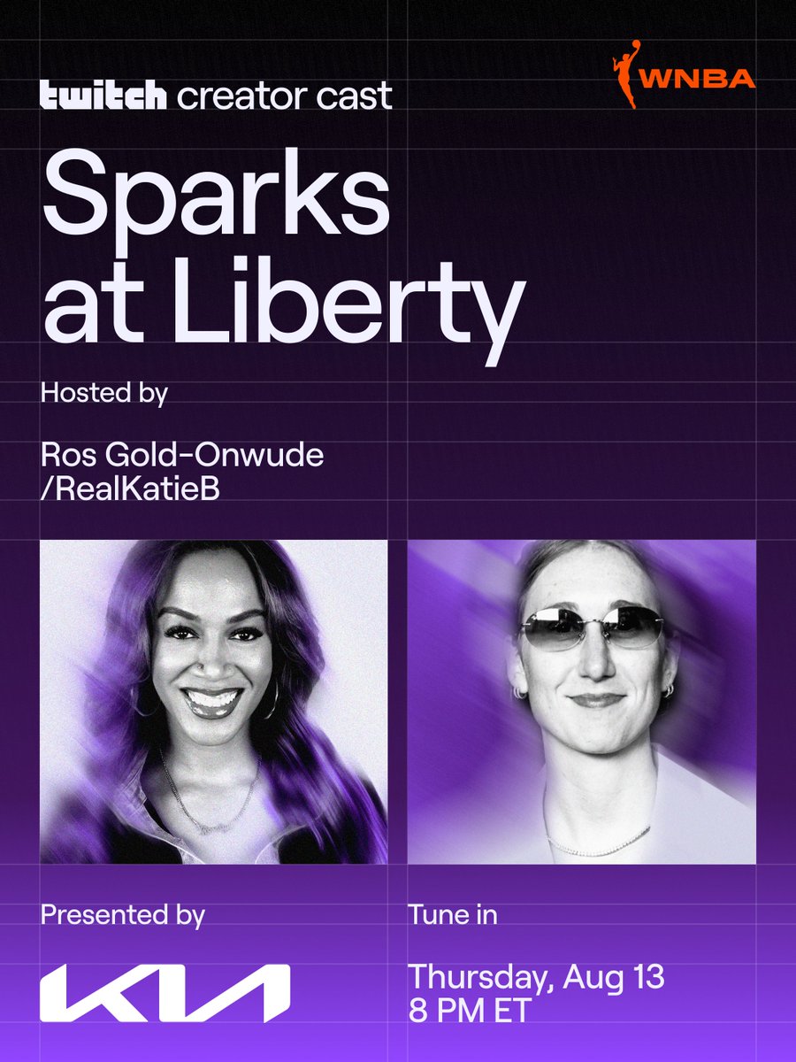 Twitch's tweet photo. The LA Sparks are taking on the NY Liberty and Ros Gold-Onwude and /RealKatieB are here for the play-by-play.  Tune in LIVE on /RealKatieB’s channel. https://t.co/HzmXZpwG9V