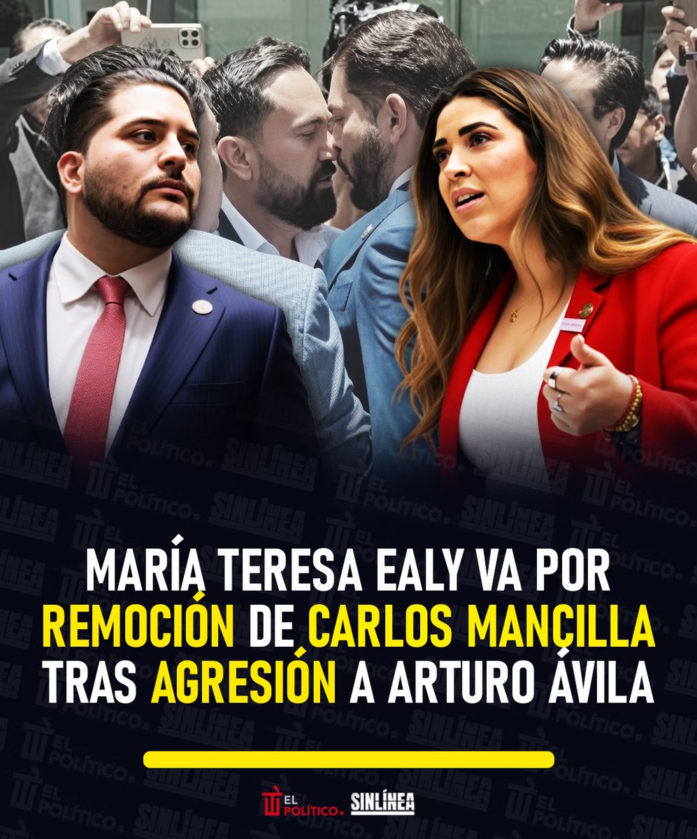 SinLinea_Mx's tweet photo. NO a la violencia 🙅🏻‍♀️❌

🔴 #MaríaTeresaEaly presentó un punto de acuerdo para solicitar a la #Jucopo revisar la idoneidad de #CarlosGutiérrezMancilla como presidente de la Comisión de Juventud 🔍

👉🏻 La propuesta surge tras el altercado entre #GutiérrezMancilla y el diputado #ArturoÁvila 🤛🏻 | La iniciativa fue respaldada por legisladores de Morena 🙋🏻‍♀️🙋🏻‍♂️

🗣️ "Las juventudes de México merecen representantes que les enseñen a construir, no a resolver sus diferencias mediante la violencia" 🕊️👇🏻