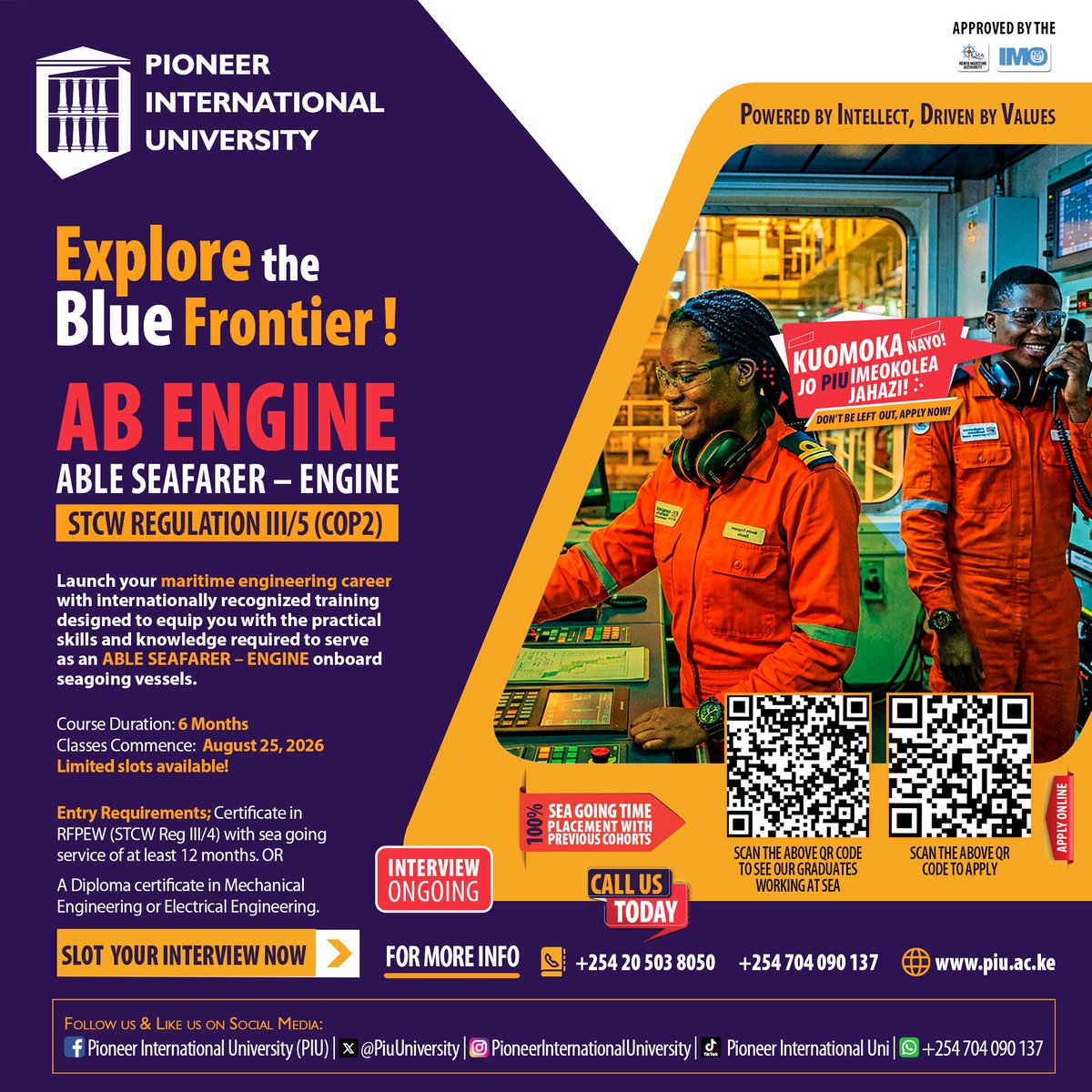 PiuUniversity's tweet photo. EXPLORE THE BLUE FRONTIER! ππPIU's Fisheries & Marine Institute is shaping the next generation of Seafarers & Blue Economy professionals through hands-on training, research & sustainable practices. β
#MaritimeEducation #ABEngine #IAmPIU https://t.co/du6kMSvO2t