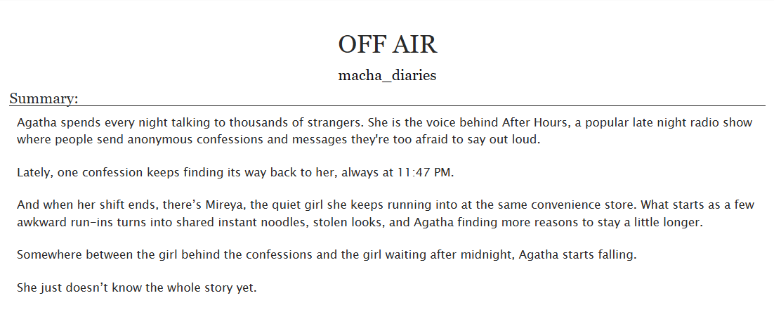 macha_diaries's tweet photo. OFF AIR 
a mikhaiah au :)

radio dj aiah x artist Mikha

https://t.co/iBkLAS6zwR https://t.co/kNNFgdFyDX