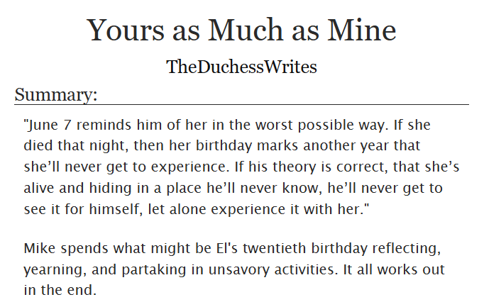 MilevenFics's tweet photo. ⊹ ࣪ ˖ Yours as Much as Mine ⊹ ࣪ ˖
TheDuchessWrites

OneShot, 8,064 words
PostS5, Grief, Angst, Pining
Part 1 of His, Hers, Theirs

https://t.co/EFSyX9VCVZ https://t.co/jHMGYbk17w