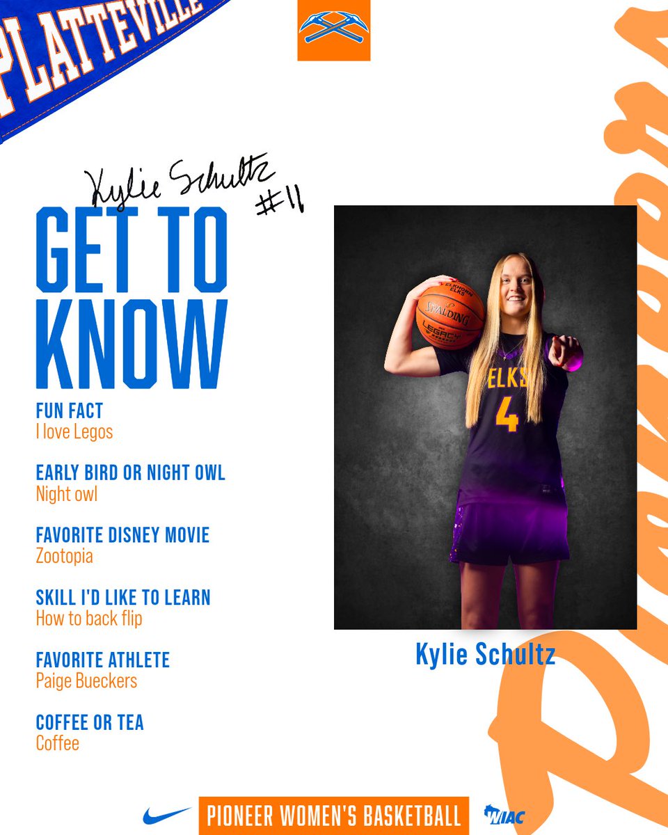 UWPlattWBB's tweet photo. Time to meet the Newcomers 💙🧡

First up: Kylie Schultz from Elkhorn, WI!

Check out Kylie’s accolades below 👇

Welcome to the Pioneer family, Kylie! ⛏️

#SwingTheAxe ⛏️ https://t.co/CPfcTd212J