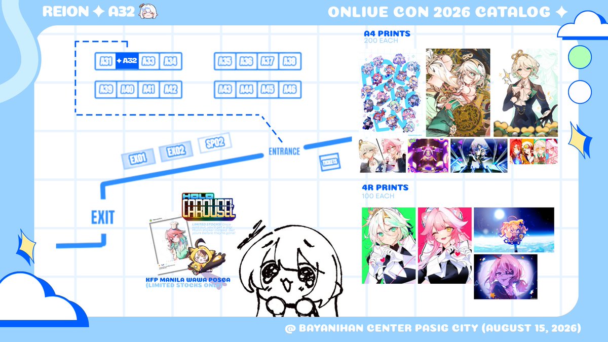 macchirei's tweet photo. 【RTs are appreciated !💫】

GIMURINNN!! Here's my catalog for #ONLivePH! new merchh yipieeee!! My gg skater shirt and HoloEN shirts have very limited stocks only! I'll be at table A32! come day hiiiii :DD

💫 Hololive en id jp & armis tempus and more!
📍Bayanihan Center, Pasig 
📆 August 15, 2026

#ONLivePH2026