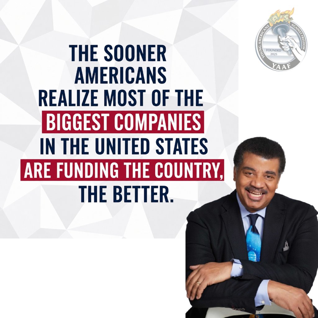 realYAAF's tweet photo. Mega-Corporations provide jobs, economic growth, and are the largest contributors to American quality of life #YAAF #activism #YouthDevelopment #campusheros #freedomfighters #movement https://t.co/h7fVABmU5s
