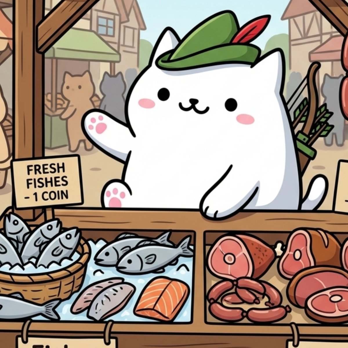 BONGOCATonRH's tweet photo. Bongo Cat discovered the infinite money glitch: sell fish to other cats. 😭🐟🐱 https://t.co/0vEtxAhAub