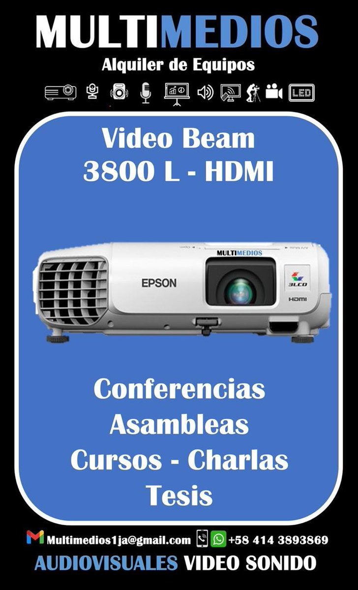 Multimedios1JA's tweet photo. Alquiler de Equipos Audiovisuales https://t.co/KcikJubHQS
