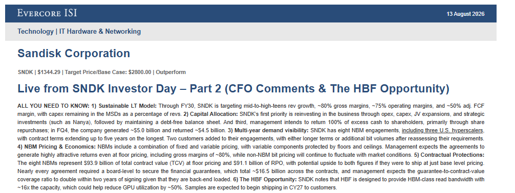 sean_________'s tweet photo. $SNDK /HBF Analyst Day select takeaways: https://t.co/ODdnfhuJhx
