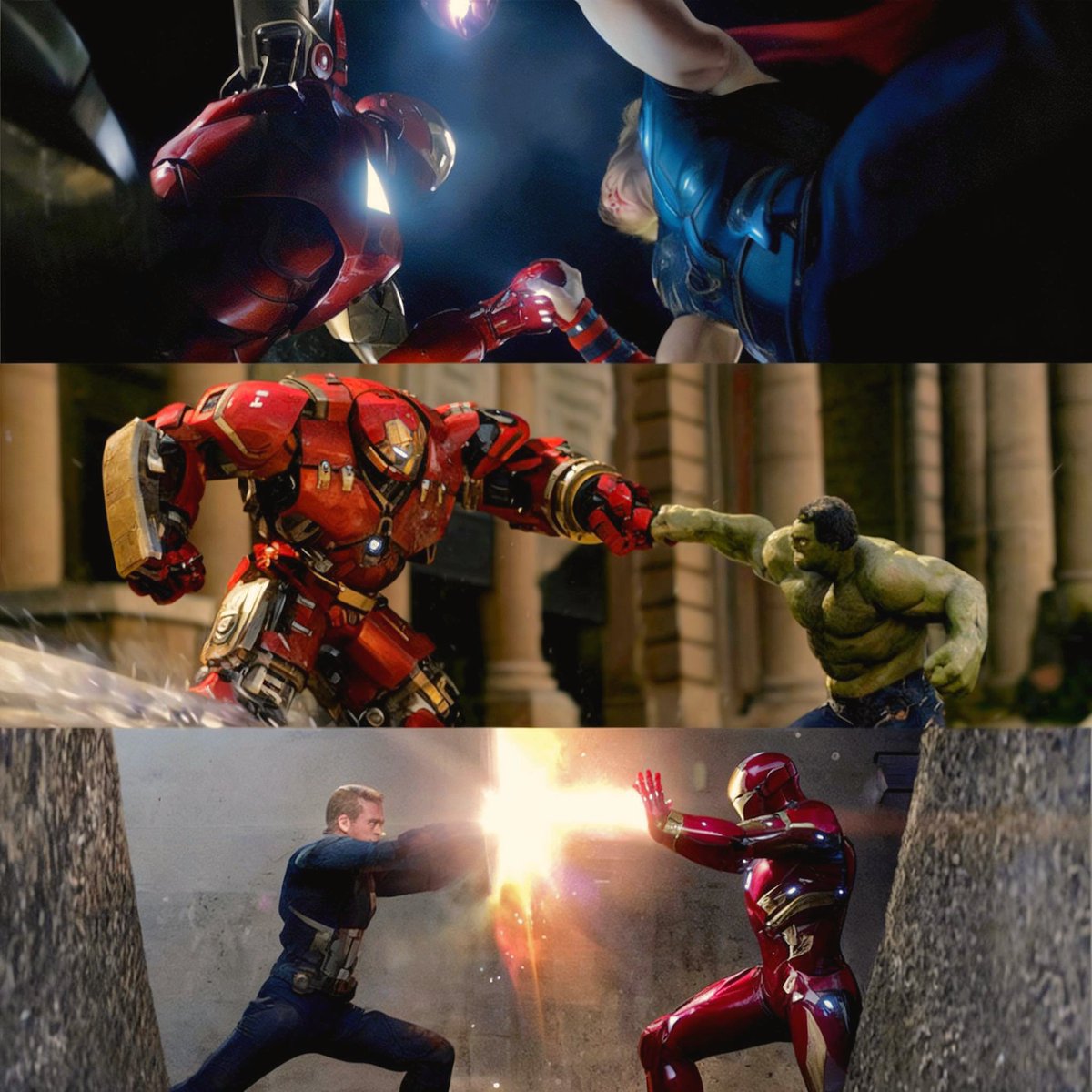ewenmind's tweet photo. IRON MAN FOUGHT ON PAR WITH THOR, KNOCKED THE HULK OUT, BUT LOST TO CAPTAIN AMERICA?? https://t.co/uZcGm8z1hs