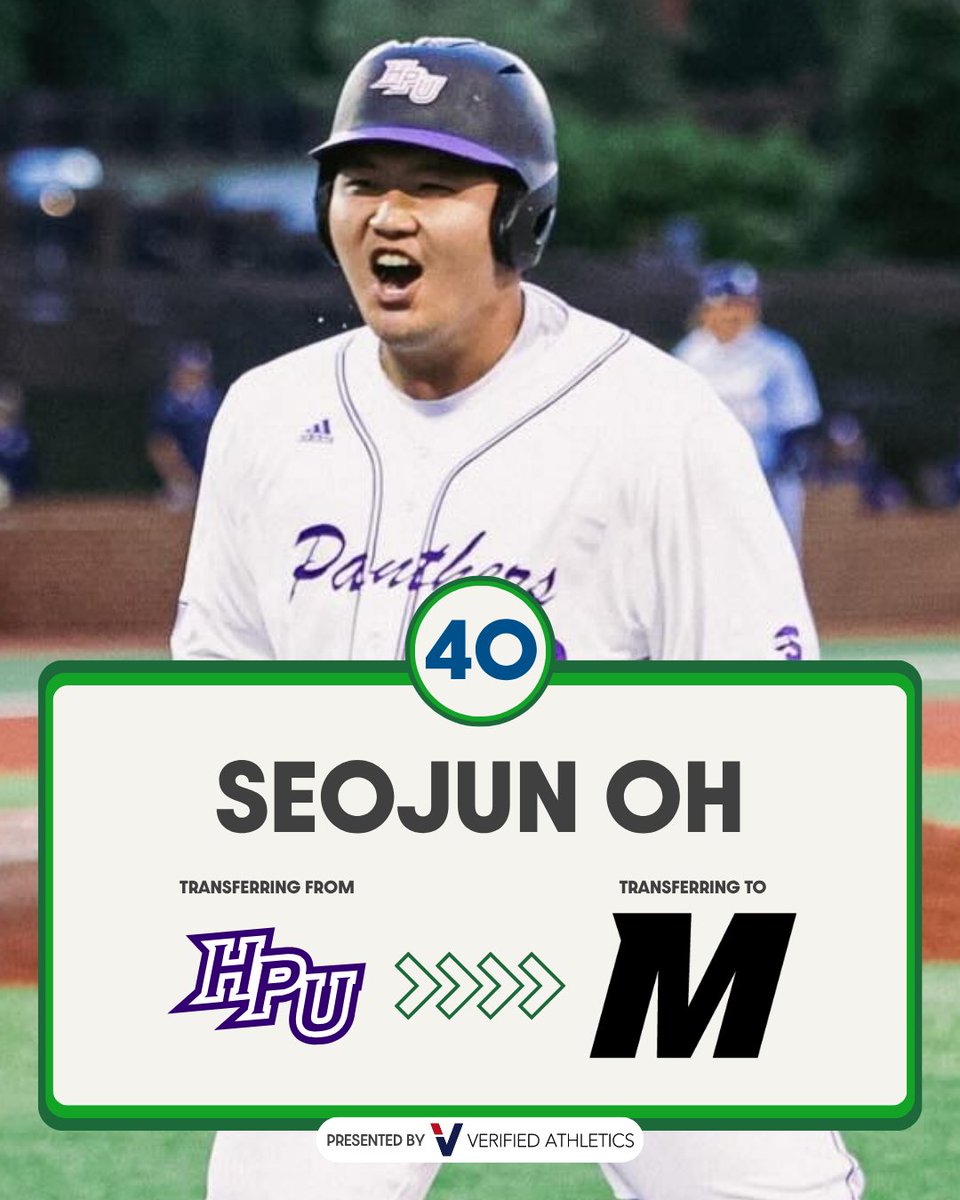 d1baseball's tweet photo. No. 40 on D1Baseball's Top 50 Transfer Hitters Countdown…

@MizzouBaseball C/DH Seojun Oh 🐯

Oh hit .353/.449/.672 with 17 HR and 60 RBIs at High Point in 2026, making him one of the most productive hitters switching teams this offseason.

Nos. 40-31 👉 https://t.co/rU3EYEkATo https://t.co/VTdiXzPi3X