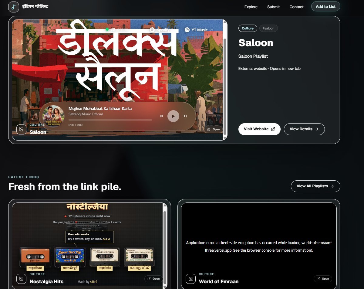 Zotixxx2's tweet photo. @audaciousSneha So everyone is creating their playlist , but the problem is that not everyone is able to find every playlist at a single platform 
so i built https://t.co/VPkxFKaC32
library of all the viral playlist 
you can also list your playlist here buy submitting a single form . https://t.co/dVBHozamjF