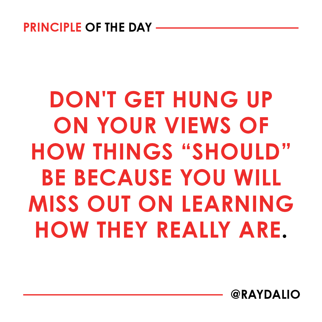 RayDalio's tweet photo. It’s important not to let our biases stand in the way of our objectivity. To get good results, we need to be analytical rather than emotional.

Whenever I observe something in nature that I (or mankind) think is wrong, I assume that I’m wrong and try to figure out why what nature is doing makes sense. That has taught me a lot. It has changed my thinking about 1) what’s good and what’s bad, 2) what my purpose in life is, and 3) what I should do when faced with my most important choices. #principleoftheday