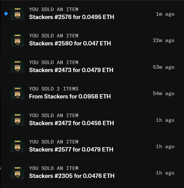 woibilly's tweet photo. stackers is my biggest win of august so far

bought more at 0.026e during the dip a few hours ago and sold at 2x. my average sell was $90 and i’ve secured $1k in profit

as always, this was also thanks to my family at @emperorjournal_ for sharing the alpha

alhamdulillah https://t.co/t989rVnQW2