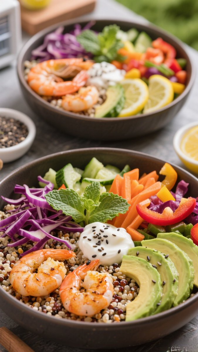 CrystalJade183's tweet photo. Tasty 15-minute veggie quinoa bowl: high protein, low carb, perfect for post-workout fuel!  #HealthyEating #减脂餐 #CleanEating https://t.co/8vCFKQO13v