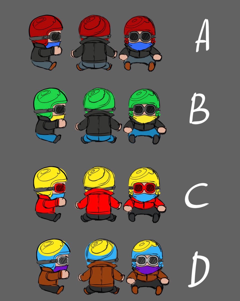 RebuildGo's tweet photo. What do we think about these bikers? 🛵 #IndieGameDev https://t.co/7pT54oQgdL