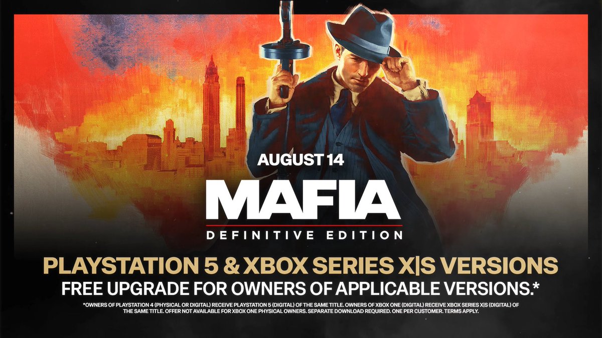 SynthPotato's tweet photo. Tomorrow is a huge day for the Mafia franchise, with multiple big releases 

Here’s the highlights:

- Mafia Definitive Edition is finally getting a free upgrade patch for PlayStation 5 and Xbox Series X/S that allows them to run the game at 60fps and “technical improvements”

- Mafia The Old Country is getting the “Man of Honor” story DLC which adds new freeride activities and two new story chapters 

- Mafia The Omerta Collection is available tomorrow, allowing you to buy the entire franchise at once

So happy to see Mafia DE is finally being updated, this was beyond long overdue and I hope the visuals are properly improved at least to a noticeable level. Definitely going to review Man of Honor so stay tuned for that!