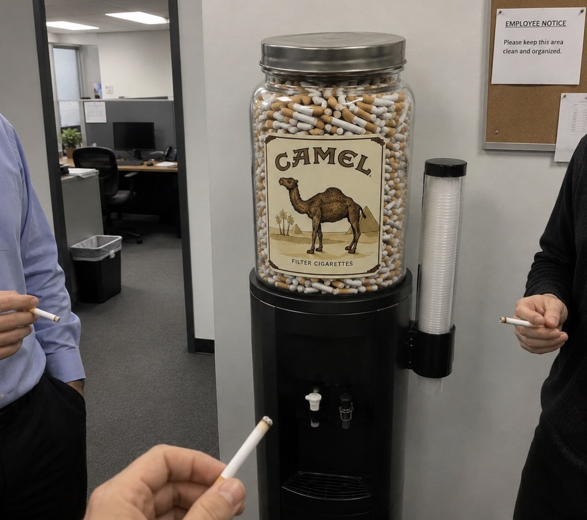 CigsMake's tweet photo. Corporate America could systematically increase worker productivity 5x overnight by installing one of these in every office. https://t.co/dTjYD1OnBb