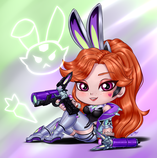 LadyFortune5's tweet photo. I fixed this Batle Bunny Miss Fortune I made a lot of time ago, it was my first LoL fanart even. You can check the old one in the first comment. #artoflegends #leagueoflegends #missfortune https://t.co/HPyGaT3XSq