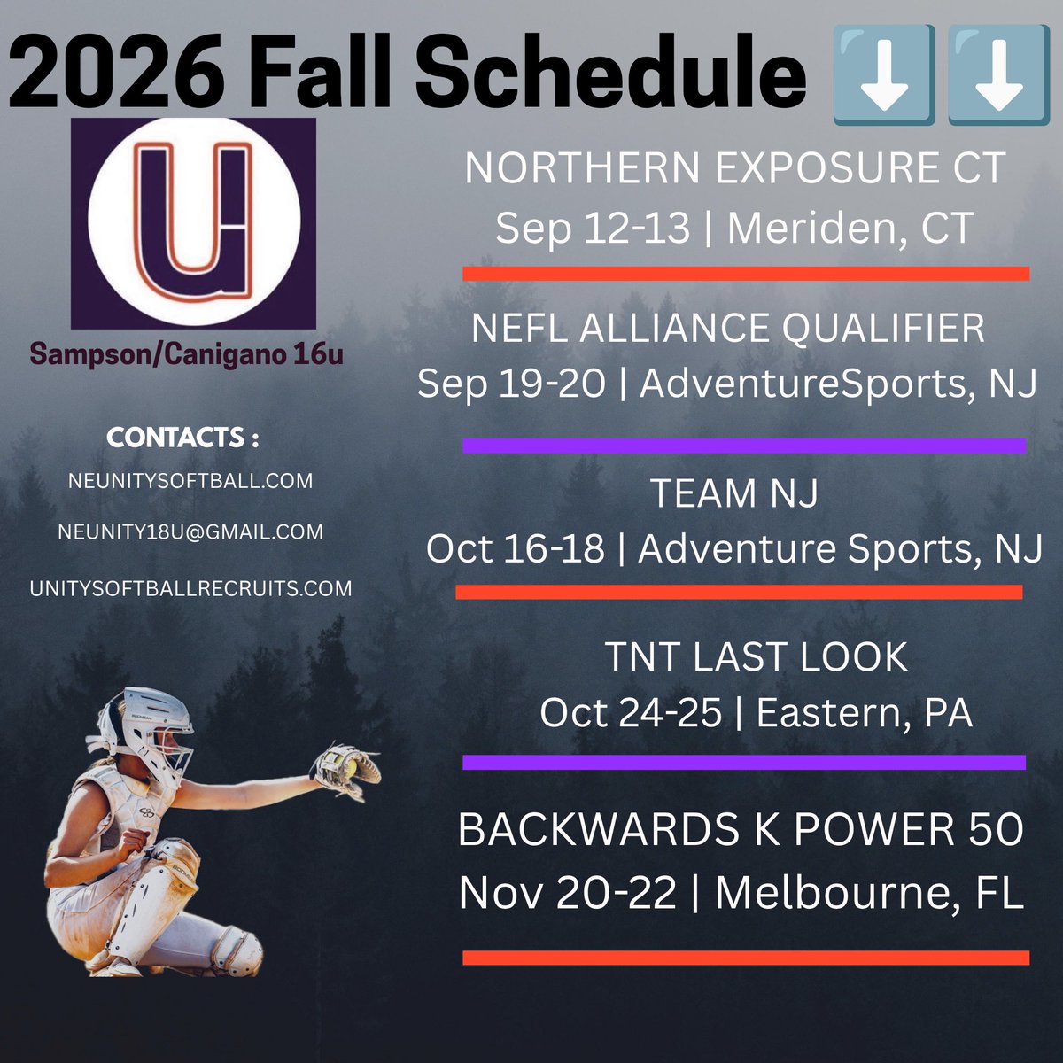 RaynaB2029's tweet photo. Excited for a new season with @NEUnity18u 

Fall schedule below ⬇️ 
@VAUnitySB @HockomockSports @MIAA033 @NCAASoftball @PrepSoftball https://t.co/djto28Fn2j