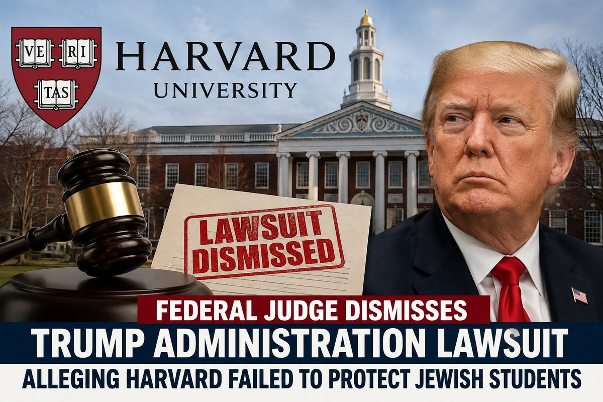 Autumn_Ford356's tweet photo. Harvard lawsuit: A federal judge dismissed a Trump administration lawsuit alleging Harvard failed to protect Jewish students🇺🇸🇺🇸🇺🇸 https://t.co/FH6lo6qD5p