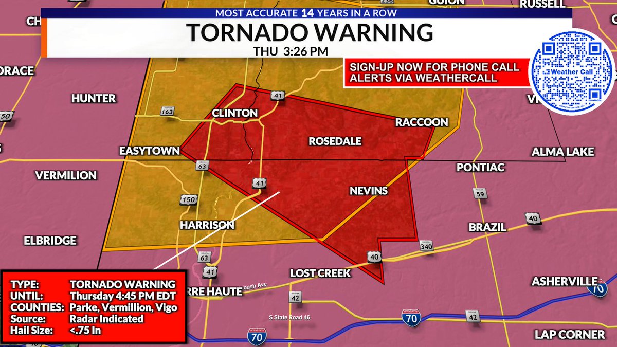 jacobdickeywx's tweet photo. NEW: A Tornado Warning has been issued for a part of the WCIA 3 Viewing Area until Aug 13, 2026 4:45PM. #cILwx #ILwx https://t.co/o9hTUKYjiU