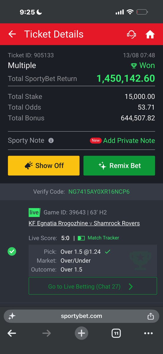 Girlpunter's tweet photo. BOOM 💥 💥 💥 GOD DID 💯

53 ODDS WON 🏆 🏆 1.4 Million Secured 

CONGRATULATIONS TO EVERYONE WHO PLAYED 👏👏 thank you  @pecuniasports for that spreadsheet 

Guys REPOST and DROP your winnings tickets 🎫 

Join my Telegram channel https://t.co/6gvmSUHi1i https://t.co/v9Rqf6UQBi
