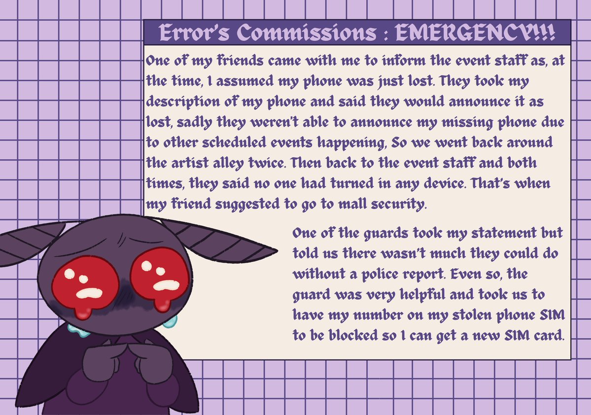 errors_artdump's tweet photo. Hi! I'm have emergency commissions opened right now! My reason for opening emergency commissions is in the pics here.

I have 6 slots opened! Pls DM me if you are interested! https://t.co/RBYcTOZZxQ