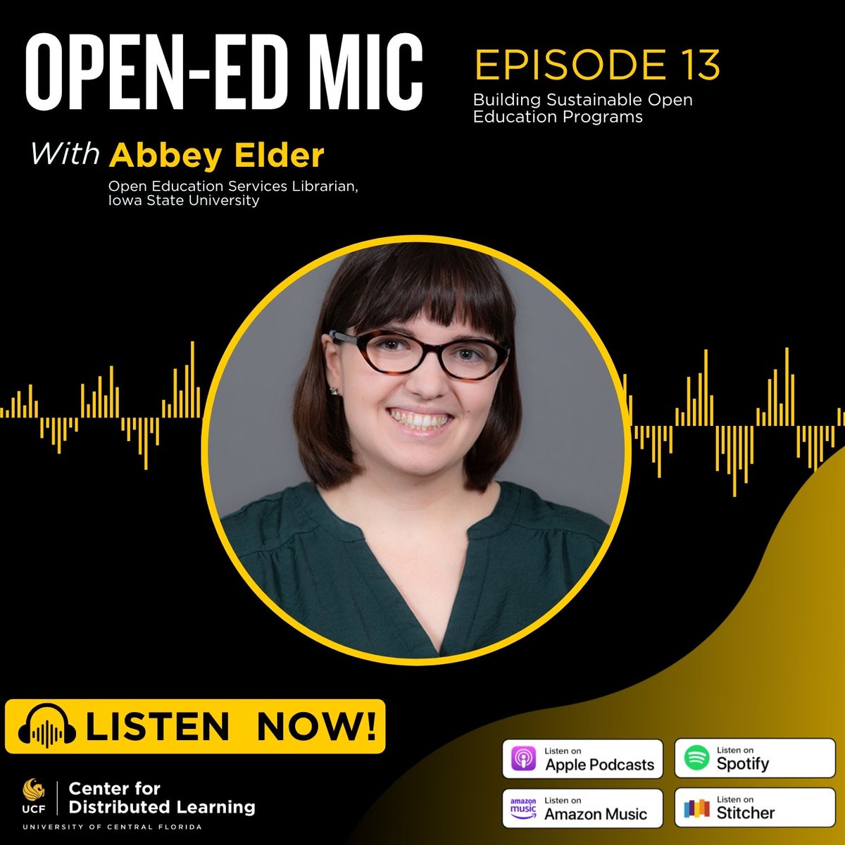 UCFDigitalLearn's tweet photo. In Open-Ed Mic's newest episode, Iowa State University Abbey Elder discusses her journey into open education, the OER Starter Kit, supporting faculty, sustainability and the future of OER.

Tune in: https://t.co/eIlmzFRNe9

#OpenEducation #OER https://t.co/rSyzzKImV8