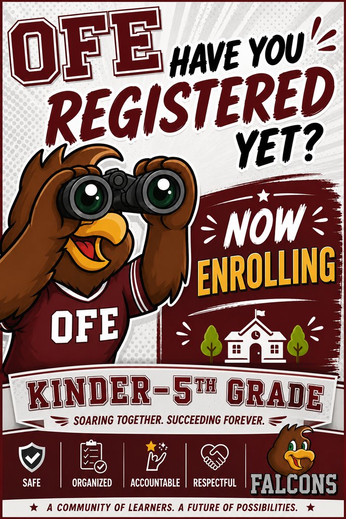 HumbleISD_OFE's tweet photo. ππ¦
Oakley is looking for YOU!
Have you registered yet? π Donβt make Oakley send out the Falcon search party! π
π£ Now enrolling Kinderβ5th Grade!
#OFEFalcons #OakleyTheFalcon #NowEnrolling https://t.co/2OaV4B53bP
