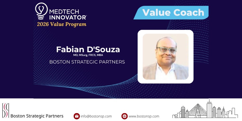 BostonSP's tweet photo. We are excited to announce that Fabian D’Souza will be representing @BostonSP as a Value Committee Coach for the 2026 @MedTechAwards Value Program! https://t.co/sz2X8aFk12