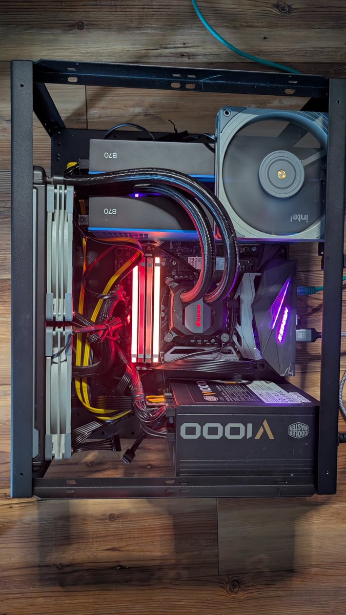 Bonz099's tweet photo. @xyster Excellent. I'll look into those! 

Here is my current setup. 
Core i7 7700k 32. Gigs of RAM modded bios and my two b70s. I'm running Nemo lightning at around 42 tokens a second. https://t.co/nWb4sifqjj
