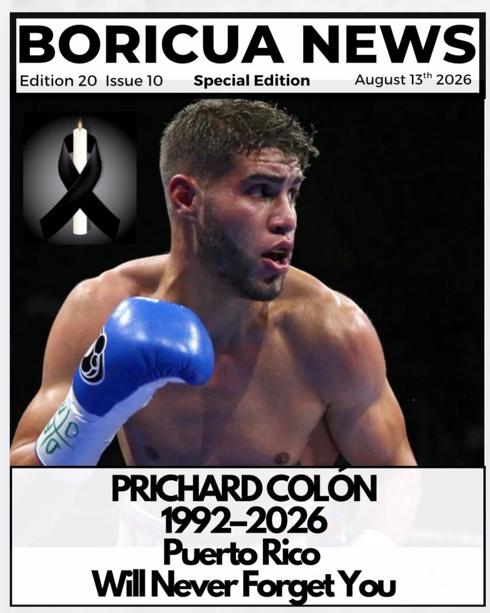 PRStrongWepa's tweet photo. Que descanses en paz, campeón. Puerto Rico will never forget you. 🇵🇷

#prichardcolon 
#puertorico 
#boxing https://t.co/QHocaJgQtU