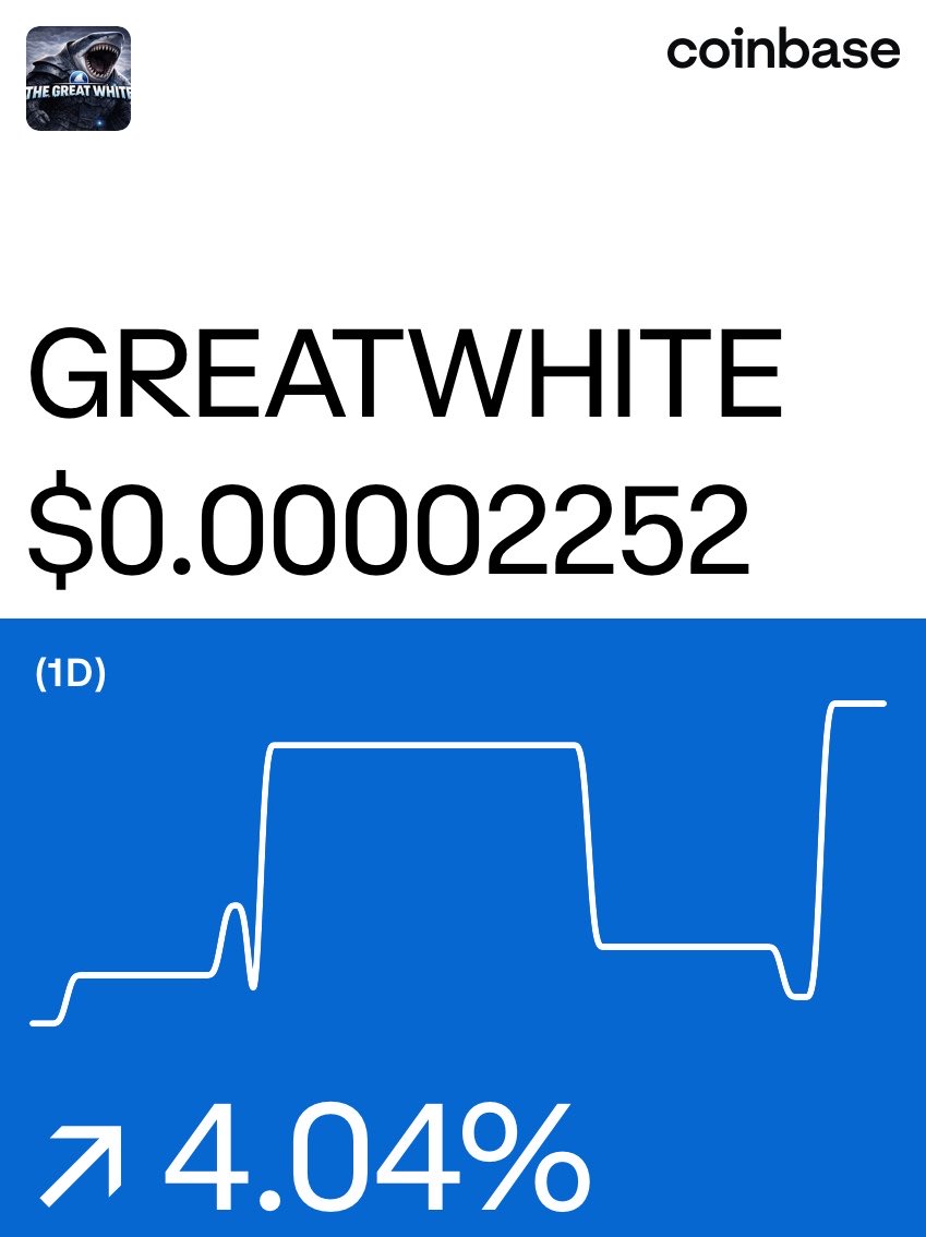 MB702VGK's tweet photo. The Great White on Coinbase: https://t.co/JtHefHZSoC https://t.co/GfODKGxeZW