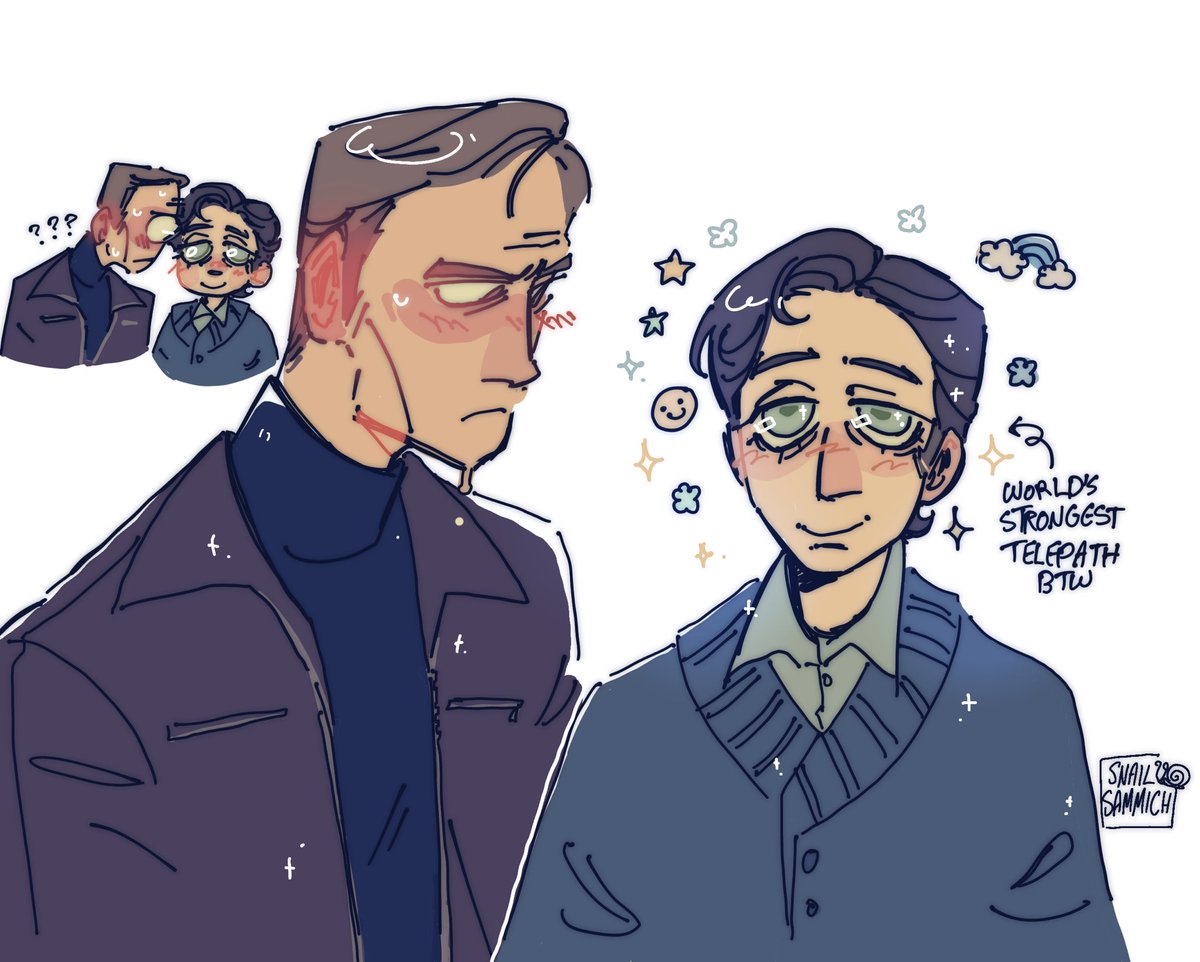 snailsammich's tweet photo. The notion of Charles being unable to read rooms or catch hints WHILE ironically being the world’s strongest telepath is so funny to me, like WYM this guy can read minds but can’t see Erik constantly craning his neck at him like that throughout the entire film??? #cherik https://t.co/KTaAIspYbo