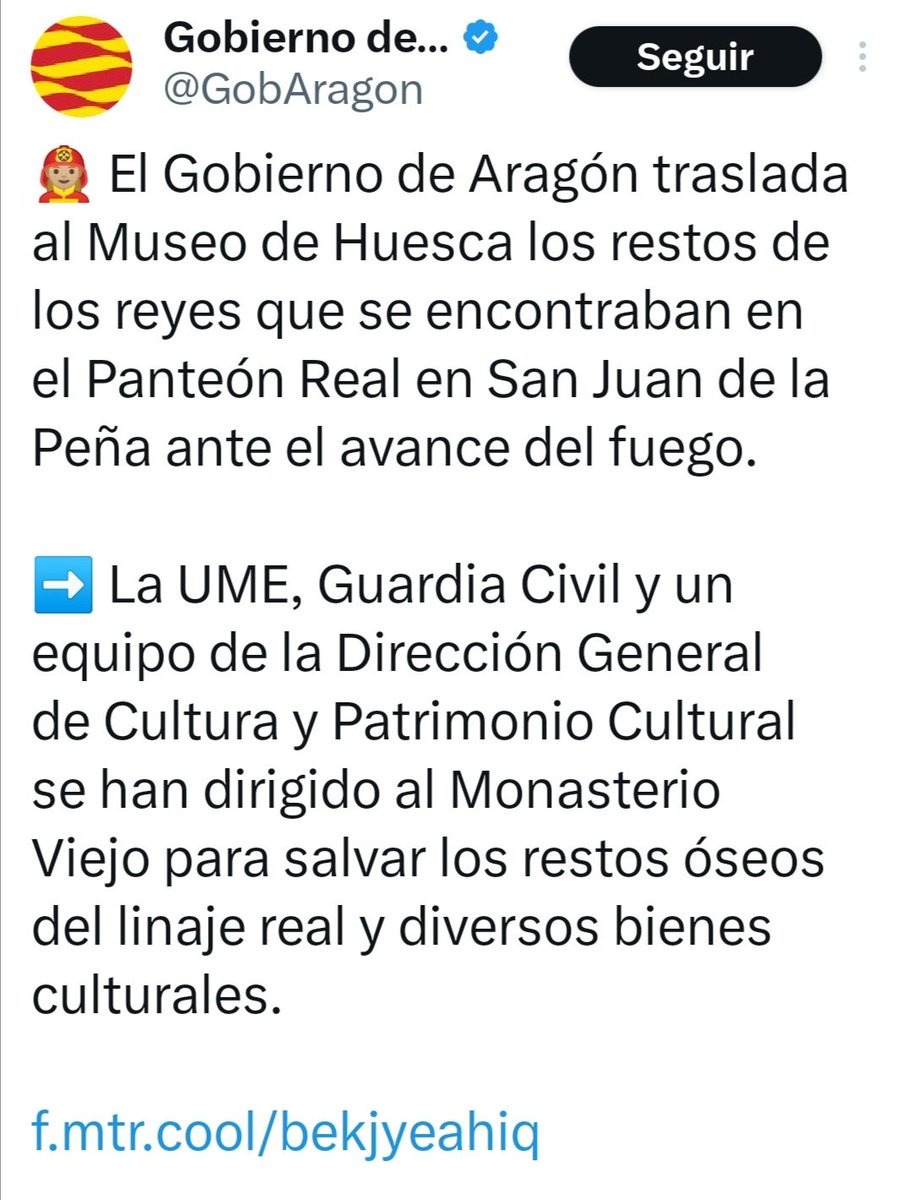AnaGomez_Castro's tweet photo. @xrius007 @xrius007 Como amante de la historia, mire que catástrofe en el incendio de San Juan de la Peña (creo haber oido que han detenido a una persona). https://t.co/DK1ucp8jbX