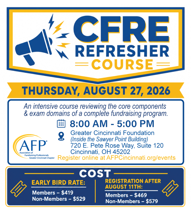 afpcincy's tweet photo. The CFRE Refresher Course 

Link to register: https://t.co/R0q9cyO8PF https://t.co/2BaNYXPqgd