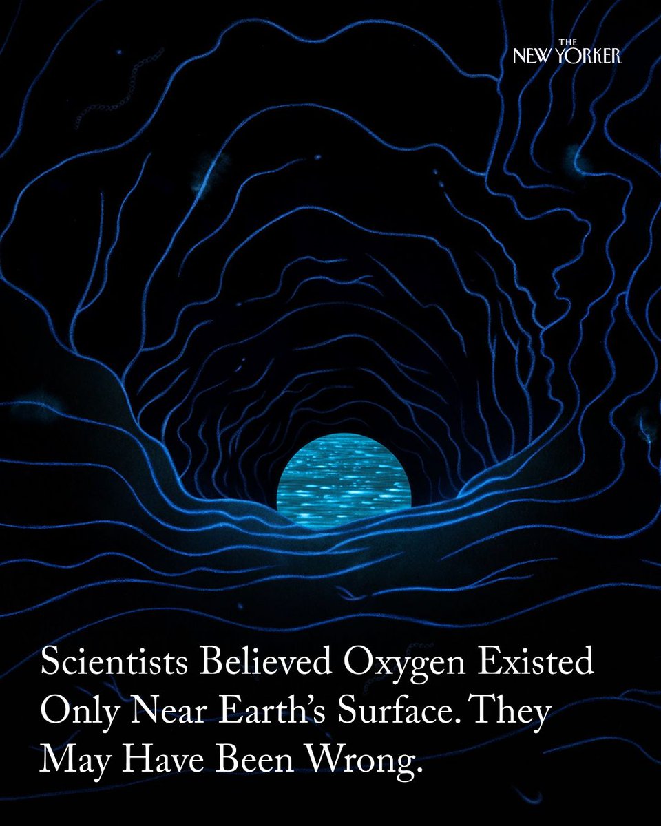 NewYorker's tweet photo. In March, James Dinneen accompanied Emil Ruff, a microbial ecologist, and his team on an expedition down a mine, to one of the deepest places that humans have ever visited—looking for what they called dark oxygen. Scientists used to think that life-sustaining oxygen could be found only near Earth’s surface, but in the past few years small quantities of free oxygen have been detected deep underground. Ruff’s team hoped to collect new samples of ancient water in the mine, suspecting that oxygen was playing an unrecognized role in powering underground life. If dark oxygen keeps turning up in unlikely places, that “probably means that the deep biosphere is more extensive than we thought previously, and has even more cells than we thought,” Devan Nisson, a NASA geobiologist, said. Read more about Dinneen’s journey for dark oxygen: https://t.co/BJX6ACRcFL