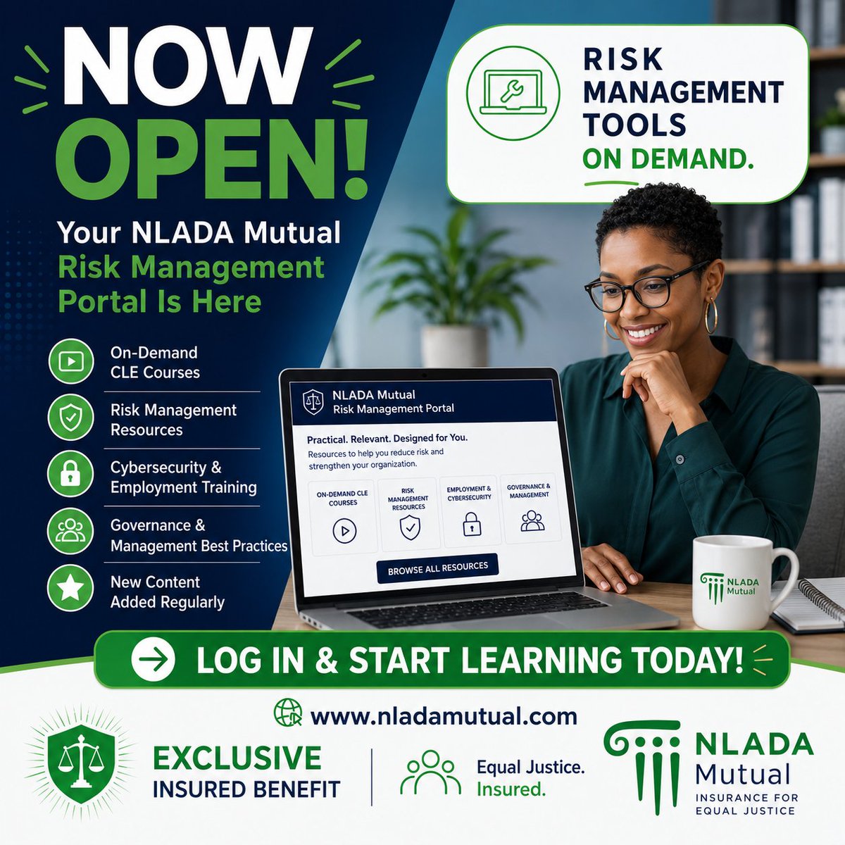 NLADAMutual's tweet photo. 24/7 Access to Your NLADA Mutual Risk Management Portal

Log in today and start exploring this valuable insured benefit.

🌐 https://t.co/SgtXBsEAPC -> Risk Management. https://t.co/AbRdhA9Rtx