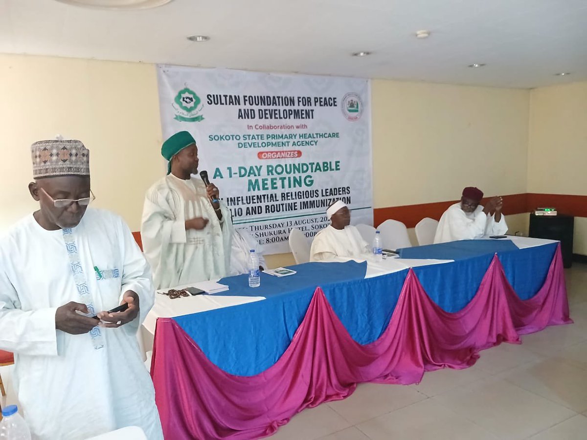 foundationSFPD's tweet photo. Engagement Meeting with Religious Leaders Across Sokoto State

Sultan Foundation for Peace and Development (SFPD), in collaboration with the Sokoto State Primary Health Care Development Agency (SSPHCDA), convened an Engagement Meeting with Religious Leaders across Sokoto State. https://t.co/16tA8smKhT