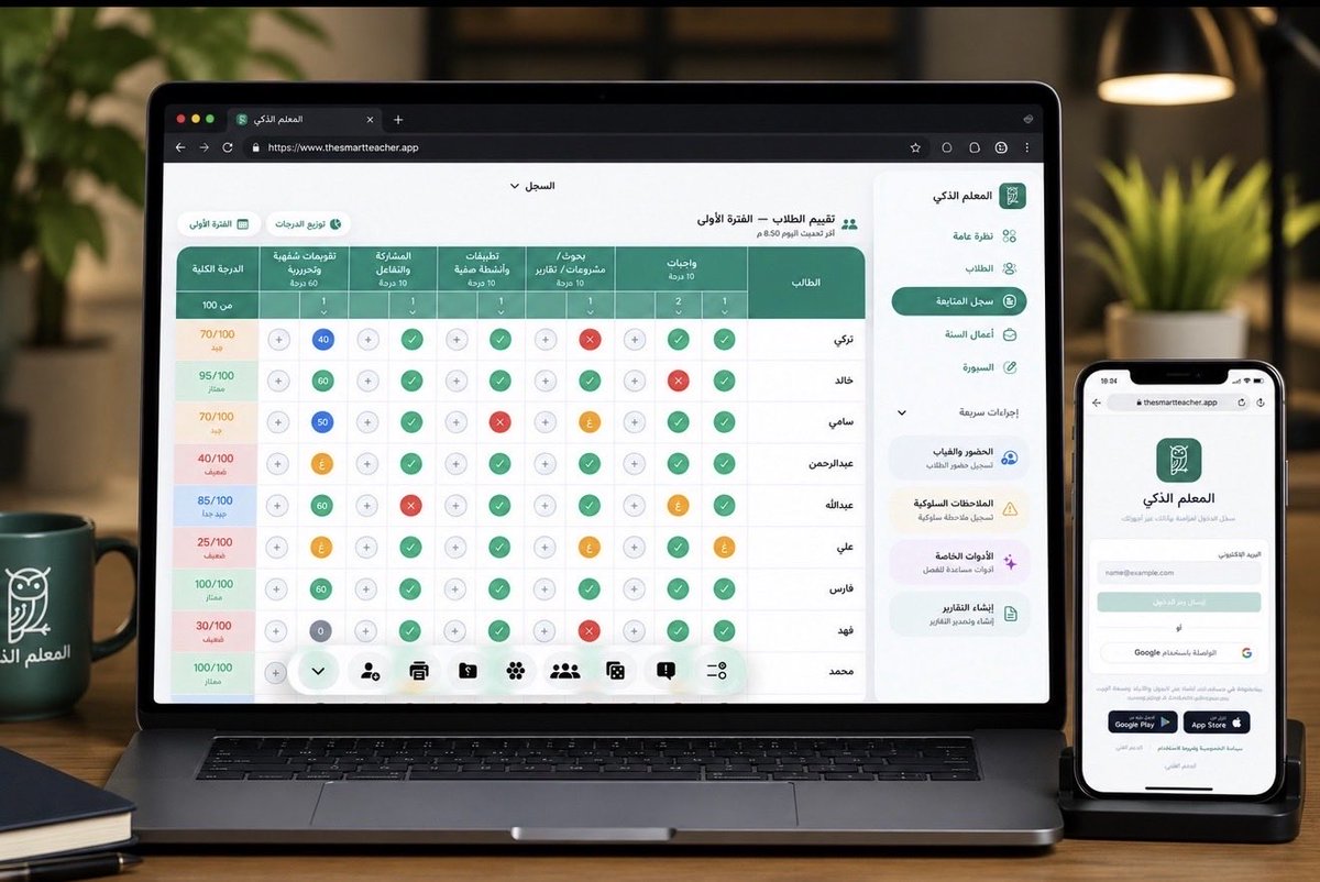 smtteachai's tweet photo. الآن يمكنك استخدام المعلّم الذكي عبر المتصفح من أي جهاز، بكل سهولة.
🌐 رابط الموقع:
https://t.co/9w4jVvT6ud

🎁 كود الخصم:
M1448

ويمكنك تسجيل الدخول باستخدام نفس البريد الإلكتروني في جميع منصات المعلّم الذكي (Apple والويب)، كما سيكون بإمكانك استخدام الحساب نفسه على Android وHuawei بعد إطلاق النسختين بعد أيام بإذن الله.

#المعلم #التعليم #عودة_الدراسة