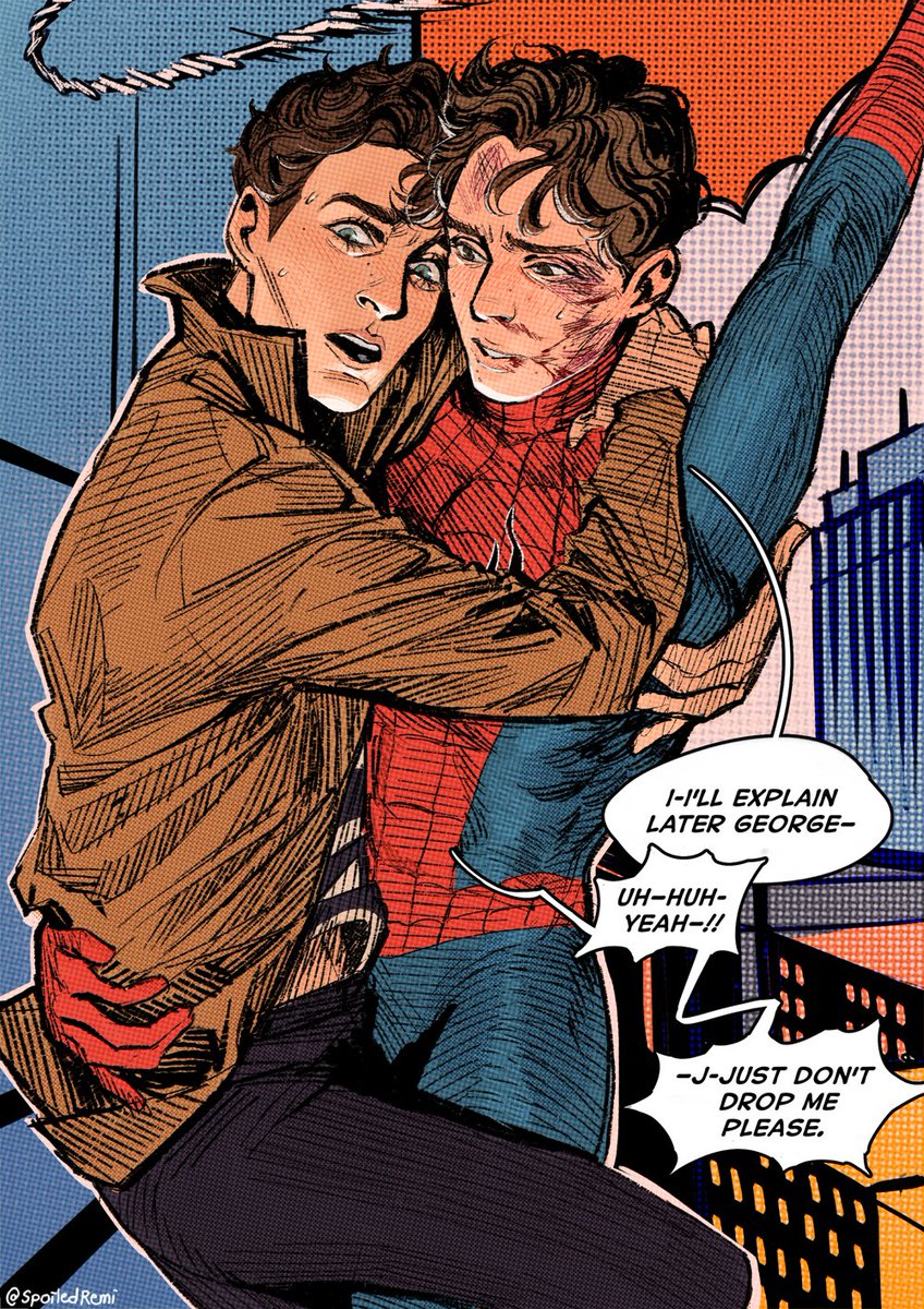 SpoiledRemi's tweet photo. geoscar spiderman au poster piece for @yunholier's birthday yesterday !! thank you for being an amazing friend!!🥺🫶 https://t.co/RpDr8RdWtN
