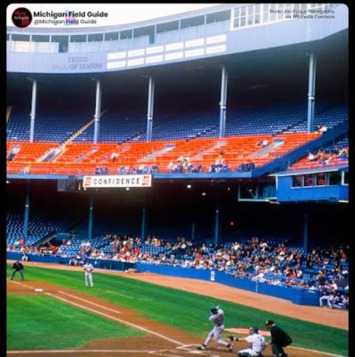GregEno's tweet photo. Your daily dose of #Enotes! BLUE seats at Tiger Stadium? For shame! #Tigers
https://t.co/JcbcoyX4HZ https://t.co/LCWv8xRMPO