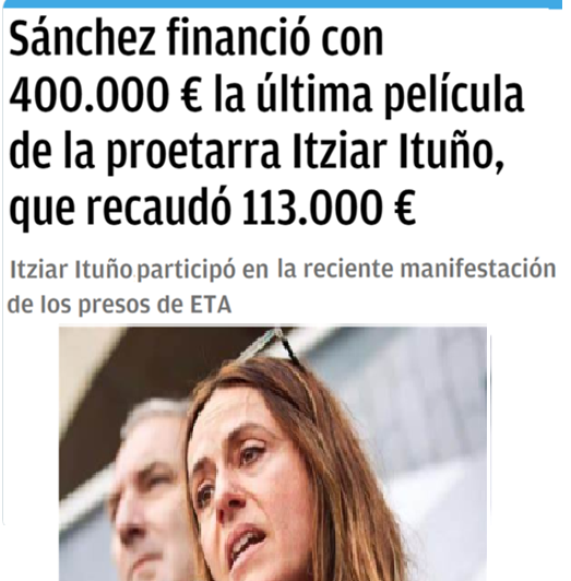 CCivicaCatalana's tweet photo. De cada 5 euros que se ha embolsado la amiga de los etarras, solo 1 es de espectadores que les guste su película, 4 se los hemos tenido que pagar todos los españoles a costa de nuestros impuestos.

Qué duro es vivir bajo un estado opresor. https://t.co/IgNhTmnpB9