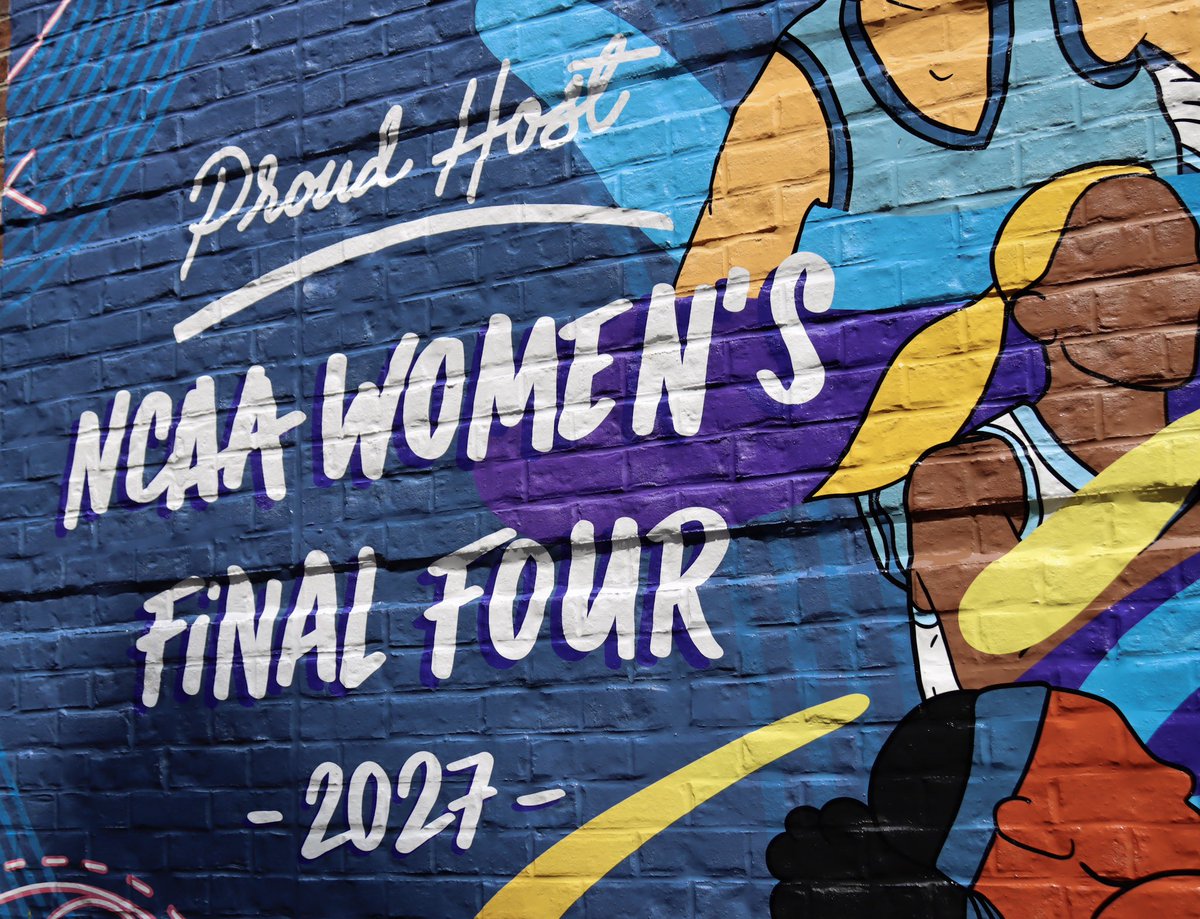 WFinalFour's tweet photo. Columbus is a WOMEN'S FINAL FOUR city 🏀🙌
 
We're so excited for Columbus to host the #WFinalFour in April 2027 & we're even more excited about how the city is already getting decked out for the event! Stop by the new mural installation in Arena Crossing outside of RBar to join in on the women's sports excitement🔥